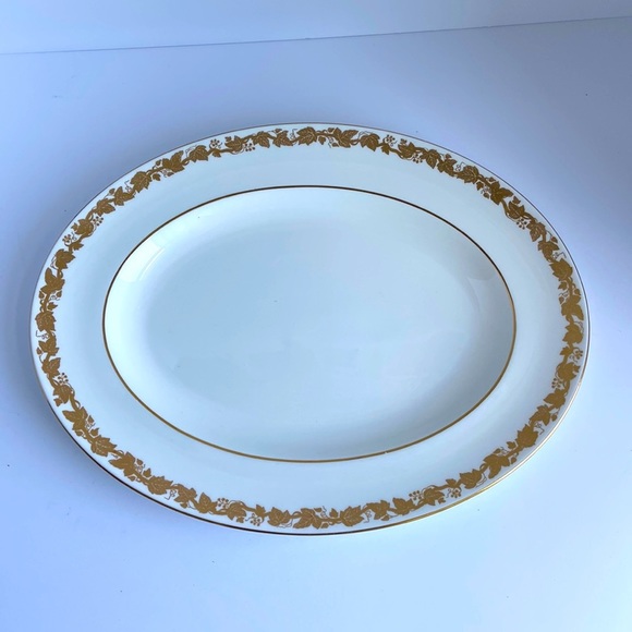 Wedgwood Other - Antique Wedgwood Bone China Gold & Cream Platter 13.5in x 10.5in
